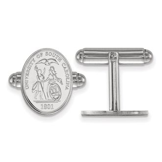 Diamond2Deal Sterling Silver Rhodium-plated South Carolina Crest Cuff Links
