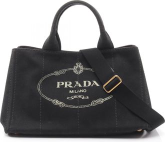Prada Black Canvas Tote Bag (Pre-Owned)