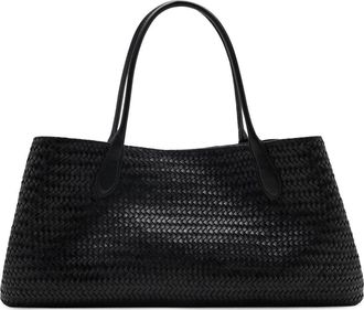 Mango Large Braided Leather Shoulder Bag in Black at Nordstrom