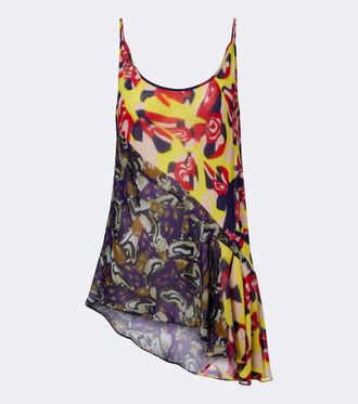 Dries Van Noten Top asim&eacute;trico estampado
