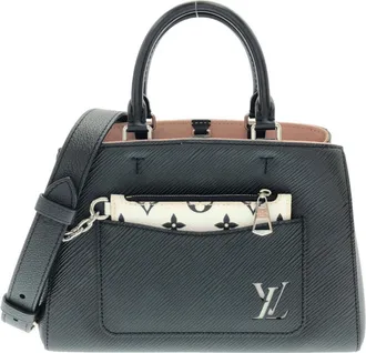 Louis Vuitton Black Leather Handbag Tote Bag (Pre-Owned)