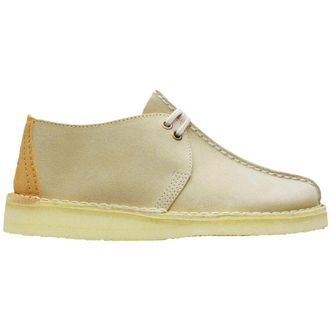 Clarks Desert Trek Suede Womens Lace Up Shoes - Off White - Size:UK 3.5