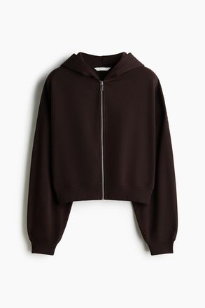 H&M Kurze Hoodiejacke - Dunkelbraun