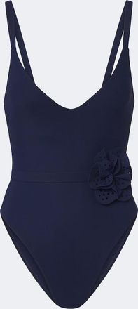 Karla Colletto Rosetta floral-appliqu&eacute; swimsuit