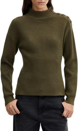 Mango Shoulder Button Sweater in Khaki at Nordstrom, Size Medium