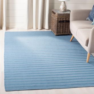 Safavieh Dhurries Hand Made Area Rug, Blue Contemporary Style Non Shedding