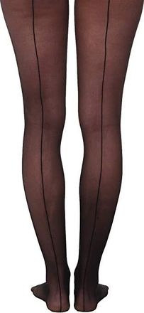 Wolford Individual 10 Back Seam Womens Tights Hose Black : XS (411-53 - 99-143 lbs), Cotton/Nylon/Elastane