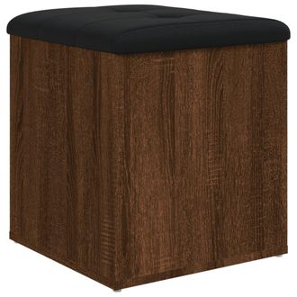 vidaXL Vidaxl - Banco Con Almacenaje Madera Ingenier&iacute;a Roble Marr&oacute;n 42x42x45 Cm