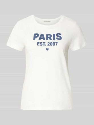 Tom Tailor Denim Regular Fit T-Shirt aus reiner Baumwolle in Offwhite, Gr&ouml;&szlig;e XL