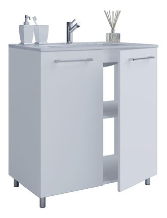 ebuy24 Vcm 2 Piezas Lavabo Lavabo Inferior Gabinete Ancho 60 Cm Muebles De Ba&ntilde;o De Pie Badinos (blanco)