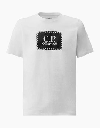 C.P. Company Mens C.P. Company 30/1 White T-shirt - Black - Size: 38