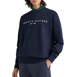 Tommy Hilfiger Mens Tommy Logo Sweatshirt without Hood, Blue (Desert Sky), M