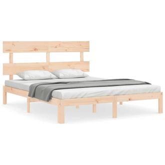 Berkfield Home Bed Frame without Mattress 160x200 cm Solid Wood Pine in Light Tan