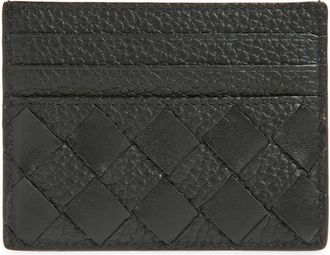 Bottega Veneta Intrecciato Leather Card Case in Black at Nordstrom