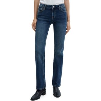 Mango Low Rise Flare Jeans in Medium Vintage Blue at Nordstrom Rack, Size 1