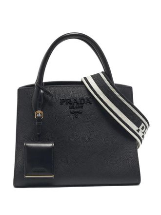 Prada monochrome leather tote - Black