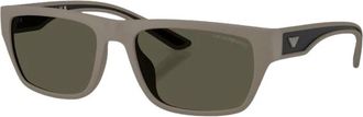 Emporio Armani Rechthoekige Zonnebril - Heren - Zonnebrillen - Bruin - 57 MM - Accessoires