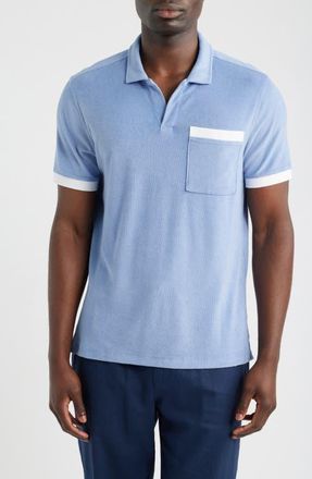 Mack Weldon Johnny Collar Terry Cloth Pocket Polo in Desert Spring at Nordstrom, Size Xx-Large