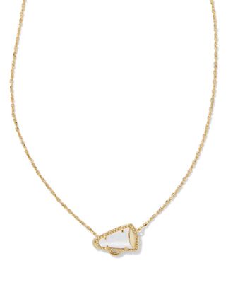 Kendra Scott Womens Cheer Short Pendant Necklace In Gold/white Mother-Of- Pearl
