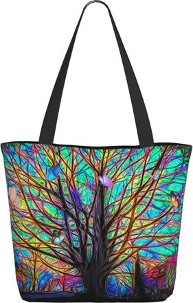 AOOEDM Colorfully Colors Tree Ladies Shopping Bag 13x11x7in.The Perfect ValentineS Day Gift.It Is The Best ValentineS Day Gift For Mom, Daughter, Wife,Etc