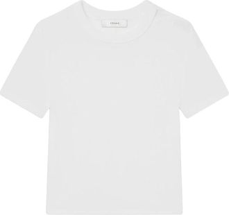Frame Denim Rib Baby Tee - Dames - T-shirts - Wit - M - Denim - Tops