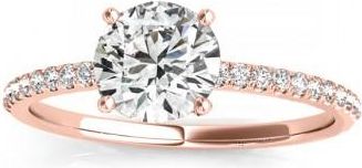 Allurez Diamond Accented Engagement Ring Setting 14k Rose Gold (0.12ct)