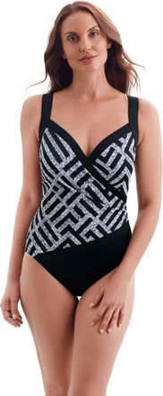 Longitude Spliced Side Shirred Surplice Long Torso One-Piece Swimsuit in Amazing at Nordstrom, Size 24