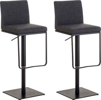 Clp Clp - Lote De 2 Taburetes De Bar Funda De Tela Panam&aacute; Gris Oscuro Negro