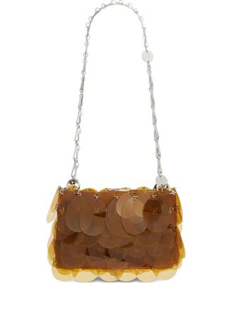 Paco Rabanne disc-chain shoulder bag - Brown