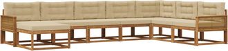 vidaXL Conjunto De Sof&aacute;s De Exterior 8 Uds. Natural Y Beige Vidaxl