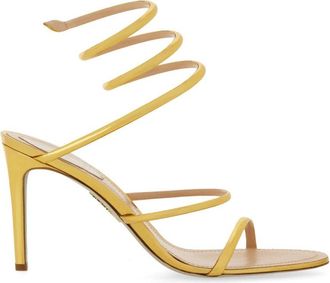 Rene Caovilla Neutrals Cleo Spiral Ankle Strap Sandals