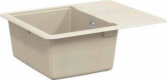 vidaXL Lavabo 80% Cuarzo Y 20% Resina 560 X 460 Mm Beige Vidaxl