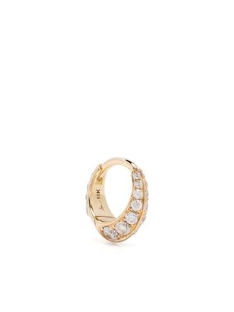 Lizzie Mandler 18kt yellow gold Double Sided diamond hoop earring