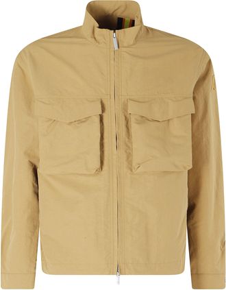 K-Way Brown Orian High Collar Flap Pockets Nylon Jacket