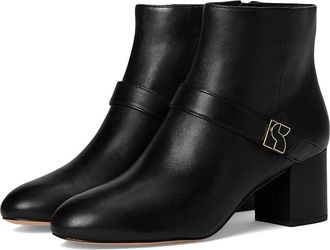 Kate Spade New York Dakota Zip Up Mid Heeled Bootie High Womens Heels Black : 10.5 M, Leather