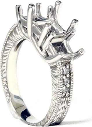 Pompeii3 1/5ct Diamond Princess Cut Hand Engraved Mounting 14K Size Selectable