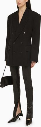 Balenciaga Womens Black Barathea Oversize Cinched Blazer Wool - Size EU 38 (Womens)
