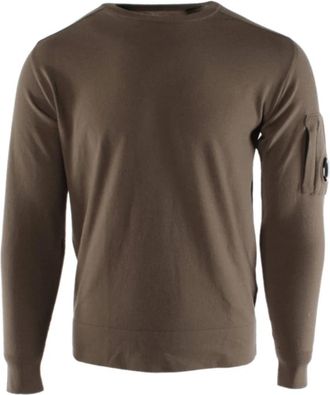 C.P. Company Bruine Wolmix Heren Trui - Heren - Ronde hals truien - Bruin - S - Wol - Truien & Vesten