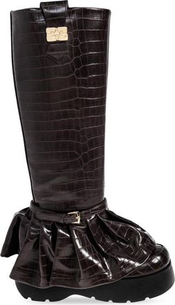 Ganni Kat High Boots - Dames - Hoge Laarzen - Bruin - 40 EU - Leer - Schoenen
