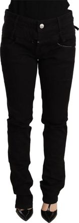 Acht Low Waist Skinny Denim - Dames - Slim Fit Jeans - Zwart - W26 - Denim - Jeans