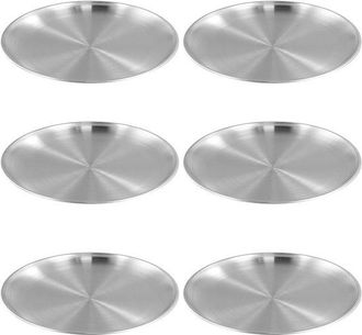 OEM Juego De 6 Platos De Acero Inoxidable De 26 Cm - Duraderos, Libres De Bpa Y Resistentes A Los Golpes - Ideales Para Acampar, Picnics Y Fiestas