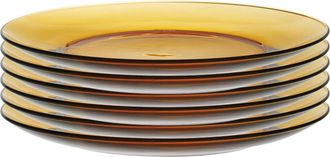 Duralex Lys Amber 9.25 Inch Dinner Plate, Set Of 6