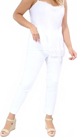 Marble Scotland Slim Straight Trousers In White