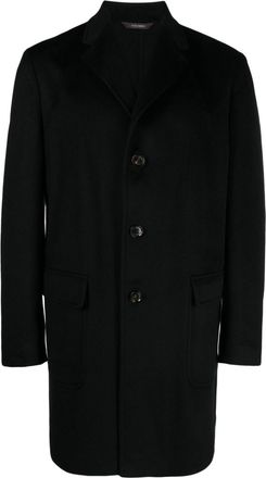 Colombo notched-collar single-breasted coat - men - Cashmere/Polyester/Polyurethane - 52 - Black