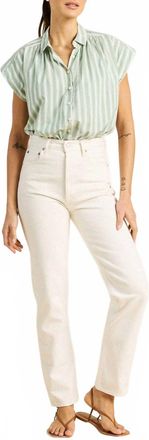 Trovata Della Button Down Shirt In Green Cabana Stripe