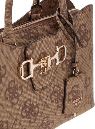 Guess Womens Satchel Bag Latte Logo Polyurethane - Satchel-Bags