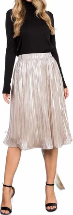 THML Clothing Dazzle Me Skirt In Beige
