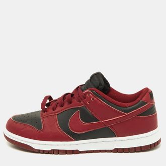 Nike Red/black Leather Dunk Low Top team Red Sneakers
