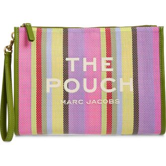 Marc Jacobs The Large Stripe Mesh Pouch in Purple Multi at Nordstrom
