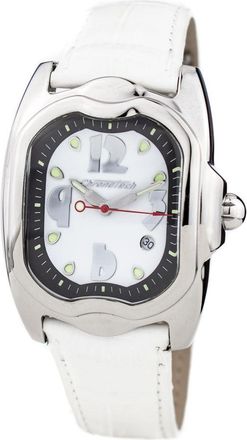 Chronotech Womens White Leather Strap Watch Ct7274m07ac - One Size